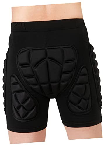 POPETPOP Schutzhose Snowboardhose Für Ski Skaten Erwachsene Kinder Gepolstert Mit Eva Pads Baumwollmischung Stoßfest Schwarz Xs Schutz Für Hüfte Oberschenkel Steißbein