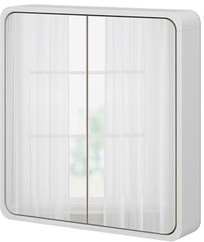Vicco Badspiegelschrank Arla, Weiß/Eiche, 60 x 60 cm | zur Aufbewahrung von Badutensilien und Handtüchern geeignet