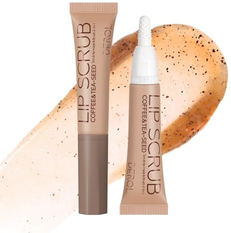 Exfoliant à lèvres au café avec brosse en silicone, gommage pour les lèvres foncées pour éclaircir, masque hydratant pour les lèvres mortes et réduit les rides des lèvres pour les lèvres sèches