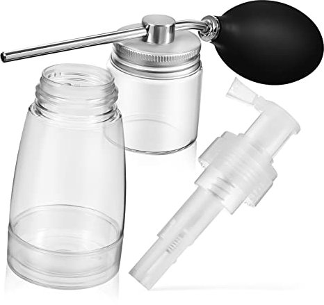 FOMIYES Hair Fiber Spray Applicator and Powder Spray Bottle Set 180Ml Refillable Containers Pump for Dry Shampoo Application at Home and Travel Hair Care