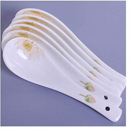 Spoons Set Bone China Soup Spoon Set Long Handle Small Soup Spoon 10 Set Porcelain Soup Spoon Spoons for EatingD