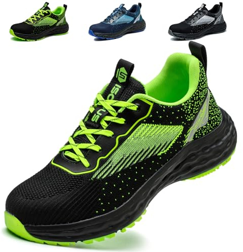 ISOOUS Chaussures de Sécurité Hommes Femmes Légère Confortable Embout Acier | Chaussures de Travail Antidérapante Baskets de Sécurité Respirante Chaussure de Chantier Sportives Cuisine Industrie