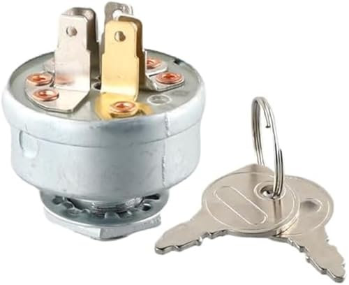 DEMULAX Juego de Interruptor de Arranque de Repuesto con Llaves, Compatible con Varios Modelos de Tractores cortacésped. Interruptor de Llave de Encendido del Tractor