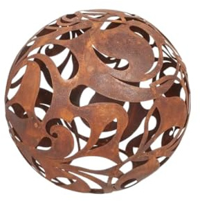 Kapaga - Gartenkugeln Rost - Kugeln für Außen - Deko Garten Vintage - Deko | Garten für Kerzen - Kugeln für Draußen - Kugel Außen - (Rost, 23 cm)