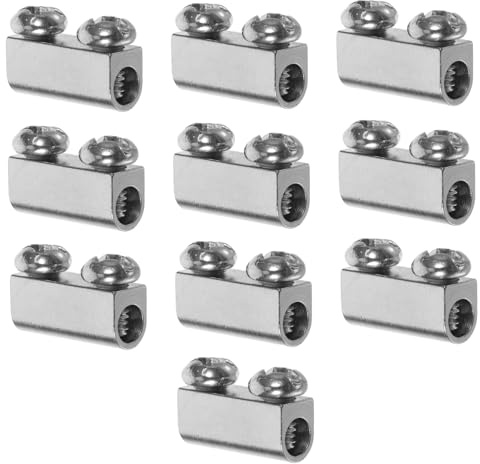 Hemobllo 10-Piece Wire Rope Clips Double Lock Cable Clamps for 1-1.5mm Wire Stainless Steel Fasteners for Hanging Lights Signs and Railing