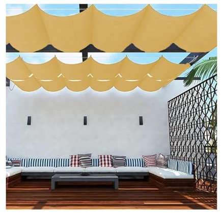 Toldo retráctil en forma de U transpirable que reduce el calor y mantiene los espacios frescos, 2,8 m x 8 m, para patio al aire libre, jardín, piscina.