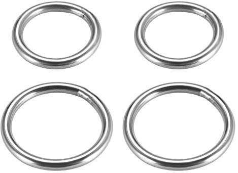 QUARKZMAN 40mm 50mm OD 201 Edelstahl O-Ring 5mm Dicke Geschweißte Runde Ringe 4 Stück