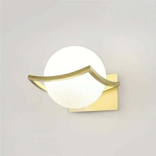HTERWQEA American Wall Lamp Milky White Glass Lampshade Wall Lantern E26/E27 Base Light Source Wall Sconce Bathroom Aisle Dining Room Balcony Wall-Mounted Lighting Fixture