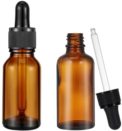 Bipl 2 Stück Pipettenflaschen, 30ml Braunglasflasche, Apothekerflaschen mit | Pipette, Tropfflasche, Nachfüllbare Dropper Bottle Flasche, für Ätherische Öle, Parfümöle, Flüssigfarbstoffen