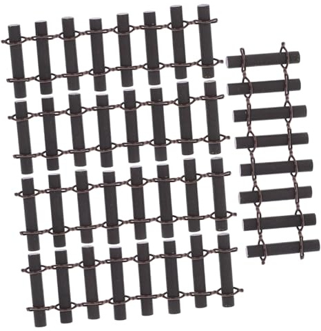 HEMOTON 10pièces Mini Clôture Bois et Fer pour Jardin Décoration pour Maison de Poupée Micro-Paysage Ornement de Pot de Fleurs Clôture et Facile à Manipuler