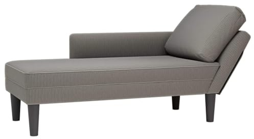 INLIFE Chaiselongue mit Kissen Hellgrau Cordstoff,Möbel,Stühle,Chaiselongues,Grau,16.7 KG,4009815