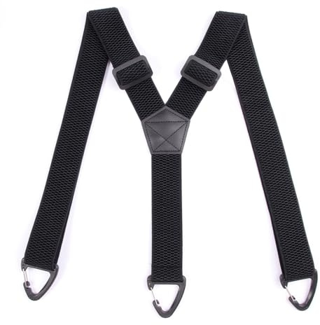 FOSDICK Tirantes para Hombre Forma Y Ajustables con 3 Mosquetones Tirantes Traje Hombre Negro 3.8 cm de Ancho Refuerzo para Pantalones de Trabajo, Pantalones de Esquí y Overoles