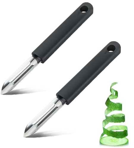 Acier Inoxydabl Éplucheur Légumes,2PCS Couteau à Éplucher pour Pommes de Terre Eplucheur de Pomme Poignée Antidérapante Légumes Et Vergers Articles De Cuisine Accessoires De Cuisine