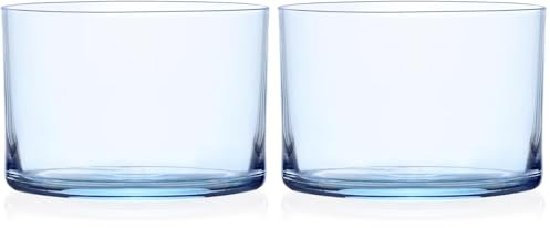 Ichendorf Milano Set di 4 Bicchieri Bassi blu ghiaccio | Collezione Mediterraneo | 22,5 cl | Vetro