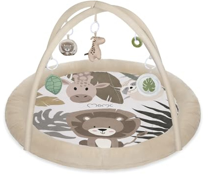 MoMi LUANI Spielset – Spielbogen mit Krabbeldecke, Ø 72 cm innen, mit 10 cm Umrandung, 6 Spielzeuge