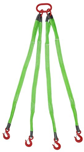 OUKANING 4 fili di catena, 1,5 m, G80, 4 ganci grandi, portata 6T, catena rotonda in acciaio con artigli di sicurezza per coperture di sollevamento, catena per cantiere e industria