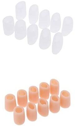 Fenteer 20 Stück Zehenschutz, Silikon Zehenschutz Für Damen und Herren Mittlere Zehe Protektoren Gel Zehenkappen Zehen Schutz