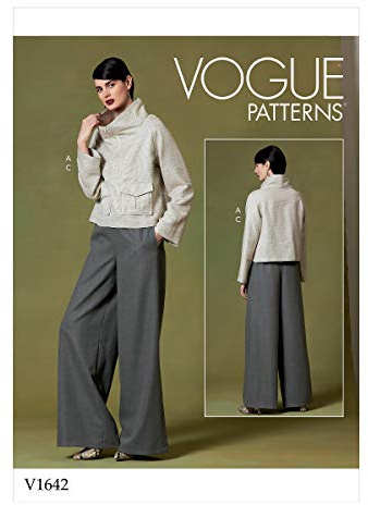 Vogue V1642Y Patterns-V1642Y Damenoberteile, Overalls und Shorts, Papier, weiß, Sizes 4-14