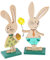 Zaloife Décoration de Pâques Lapin, Lot de 2 Décoration Lapin de Pâques pour Debout, Deco Paques Bois Lapin, Pâques Décorations en Bois Lapin pour La Décoration et Les Cadeaux
