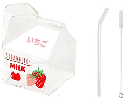 CHENMIAOMIAO Sauce Boat Gravy Bowl Glass Milk Cans Creative Milk Carton Shape Applique Design Gravy Boat Very Suitable for Family Restaurant Kitchen pour ladle (Color : Peach)