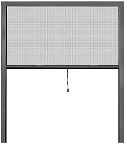 PALMAT Moustiquaire ajustable pour fenêtre – empêche les intrusions d’insectes ((130 x 160 x 5) cm, Anthracite)