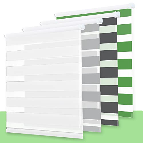 Rollo, Rollos für Fenster Doppelrollo ohne Bohren, Doppelrollo Klemmfix ohne Bohren, Rollo ohne Bohren, Doppelrollo ohne Bohren, für Fenster und Türen Weiß 45 x 120cm