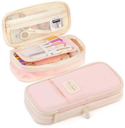 MAMUNU Mäppchen Mädchen Teenager, Federmäppchen Groß Kapazität, Schlamppermäppchen, Federtasche Mädchen, Pencil Case Aesthetic, Mäppchen Reißverschluss für Schule & Büro, Rosa
