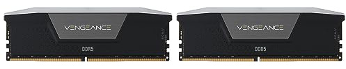 CORSAIR Vengeance RGB DDR5 64GB (2 x 32GB) Bis zu 5200MHz Intel RAM | Arbeitsspeicher für Gaming-PCs, Kompatibel mit Intel XMP 3.0, CL40, Schwarz, CMH64GX5M2B5200C40