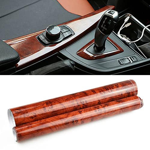 SPORTARC Auto-Holzmaserung-Aufkleber, Auto-Innenraum-Folie, Hochglanz-Holzmaserung, Vinyl-Aufkleber, 30 x 100 cm