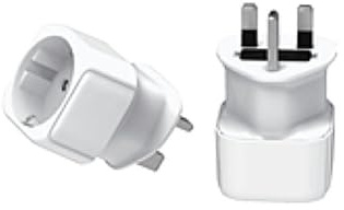 Zenitech - Adaptador de Enchufe de Viaje Francia/UE a Reino Unido/UK - 2 Patas Europa a 3 Patas UK - Blanco - Potencia Máx 3500W - Compacto y Portátil - para Múltiples Dispositivos - Conforme CE
