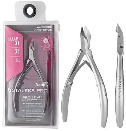 STALEKS PRO by Natury Nails Professionelle Nagelhautzange, 7 mm, Edelstahl (Smart 31-7 mm)
