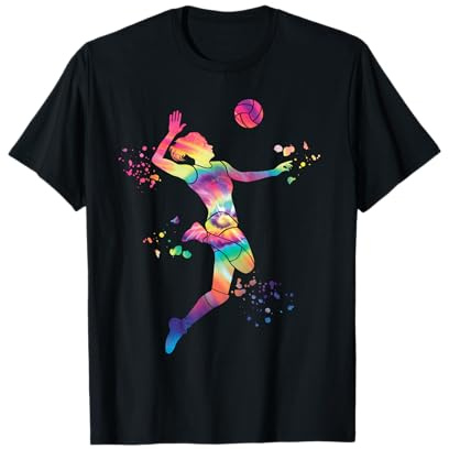 Volleyballspieler Colorsplash Mädchen Kinder Beach Volleyball T-Shirt