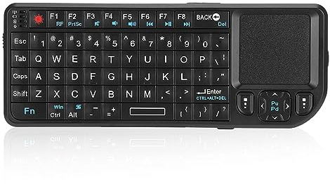 Fockety Tastatur Fernbedienung Touchpad Maus, 2.4GHz 69 Tasten USB Wireless Tastatur Bluetooth Tastatur für TV, Game, Smart Glasses, Smartphones, Tablet für Win XP Vista, 7