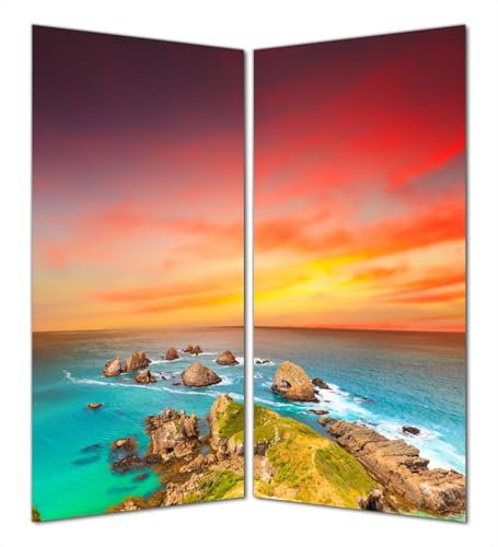 Wallario Selbstklebende Duschrückwand 160 x 200 cm, 2-teilig mit Motiv Himmel am Abend - Wandverkleidung Fließenersatz mit Hochglanzlaminat in Glasoptik