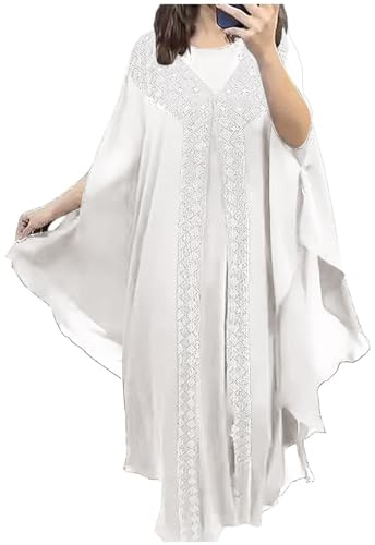 Generic Abaya Muslim Damen Kleid Slamische Burka Abaya for Women Türkisch Muslimische Lang Kleider Großes Überkopfgebet Ramadan Langes Hijab-Kleid Islamische Kleidung Frauen Hochzeit