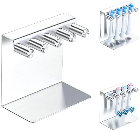 YYBO Aufsteckbürsten Halter, Zahnbürstenhalter, Bürstenkopf-Halterung für Elektrische Zahnbürstenkopf Halter, Elektrische Zahnbürste Halterung Wand oder Stehender (Silber, Groß)