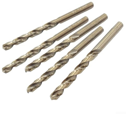 Lot de 5 forets métriques M35 en cobalt, ensemble en acier rapide à tige droite pour métal dur, acier inoxydable, cuivre, aluminium (11 mm)