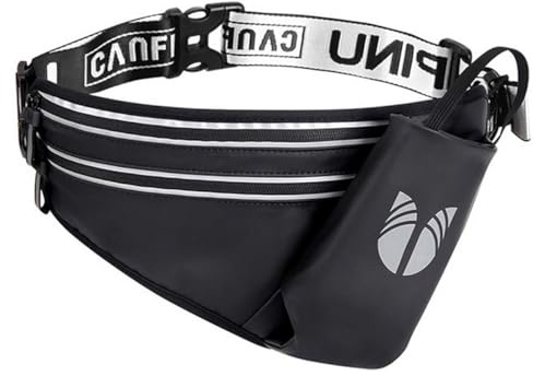 AOOPOO Gürteltasche mit Flaschenhalter für Damen und Herren, Trinkgürtel Laufgürtel Verstellbare Bauchtasche Handyfach Wasserdicht Atmungsaktiv Sport Hüfttasche für Wandern Reise Camping