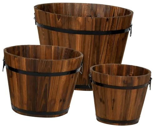 MagiDeal Fioriere a Botte del Secchio in Legno, Vaso per palconi da Fiori per colonimento di impianti Decorativi pianta per Giardino da Giardino Portico, Style B