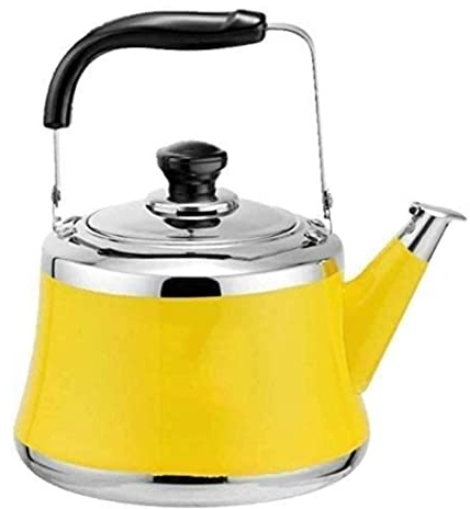 OZBMA Bouilloire sifflante en Acier Inoxydable 304 avec poignée Anti-Chaleur pour cuisinière à gaz (Couleur : Orange, Taille : 4 L) (Jaune 4 L)
