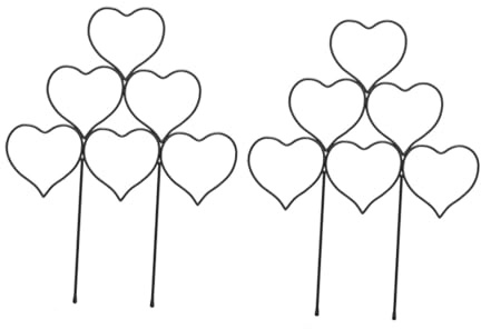 perfk 2 enrejados Decorativos de Metal con Forma de corazón para Plantas trepadoras, clemátides, Hiedra y Plantas en Maceta, Negro