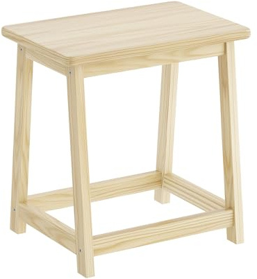 Wooden End Table Side Table Tall Seat Stool Dining Piano Stool wooden Plant Stand indoor bedside table Nightstand Plant Table Flower Pot Stand for Living Room Bathroom Bedroom Kitchen (Natural)