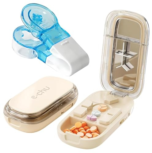 2 Stücke Tablettenteiler, Pillenschneider Und Tabletten Schneider, Medikamententeiler, Tablettenzerteiler Für Große Und Kleine Pillen, Ideal Für Häuslichen Gebrauch