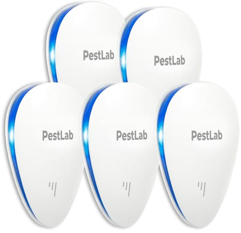 Dimova PestLab Répulsif Anti-nuisibles 2025 amélioré, Double Technologie Ultrasons et Ondes Électromagnétiques, Utilisation immédiate · Sécurité Enfants & Animaux (x5 Dispositif PestLab)