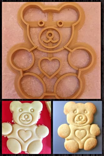 Teddy Bear 3D Printed Cookie Cutter Stamp Baking Biscuit Shape Tool