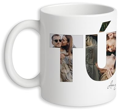 Genérico Taza Personalizada con Fotos, Diseño TÚ & YO con Nombres y Fecha, Blanca, Regalo Romántico, novia, novio, parejas, san valentín.