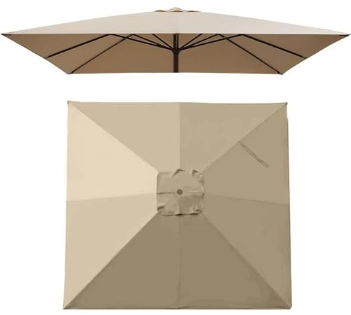 ZXDFMY Tessuto Di Ricambio Per Ombrellone Decentrato 300x300cm Telo Di Ricambio, Copertura Di Ricambio Per Ombrellone Da Mercato Esterno(Khaki)
