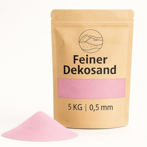 Deko-Sand rosa 5 kg - Feine Dekosteine für Vasen, Gläser, Tischdeko & Floristik