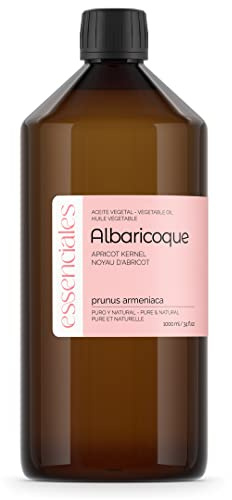 Essenciales – Olio Vegetale Di Albicocca BIO, 100% Puro e con Certificato ECOLOGICO, 1 Litro | Olio Vegetale Prunus Armeniaca, 1ª Pressione a Freddo