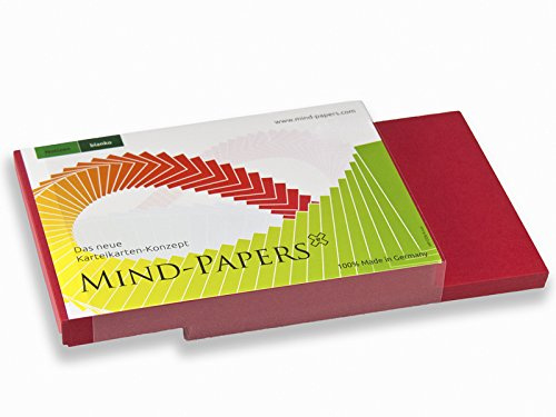 X17- Mind-Papers Nachfüllpack, DIN A7, 100 Karteikarten/Lernkarten, Farbe: rot